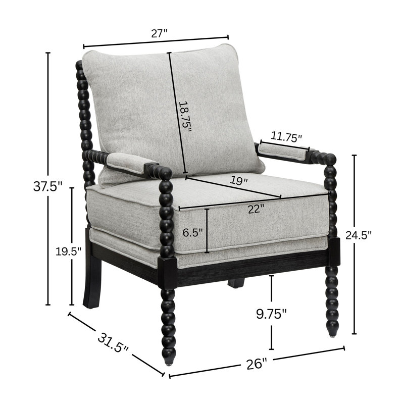 Chaise d'appoint Upholstein, Grey/Black
