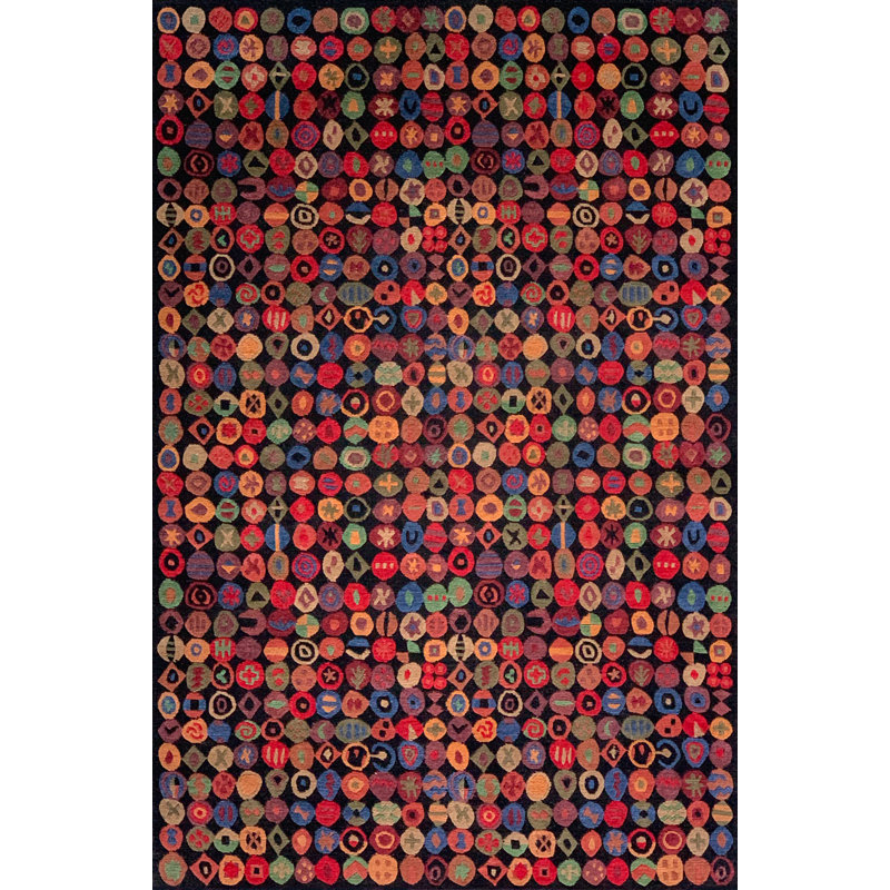 BOTTLE CAPS BLACK, Rectangle 4' x 6'