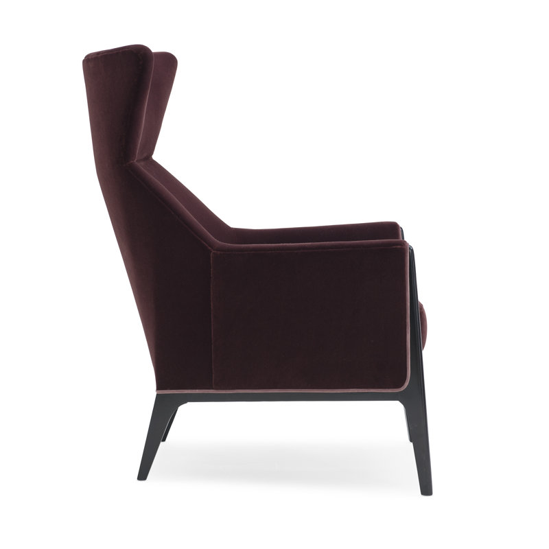 Modern Edge Wingback Chair, Burgundy