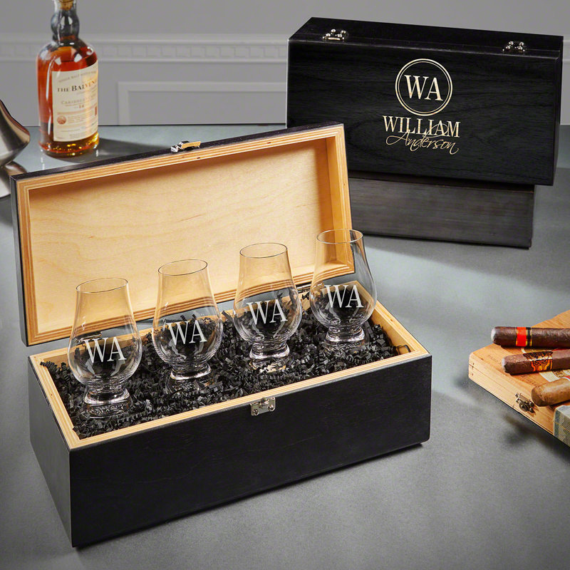 Ensemble de boîtes à lunettes personnalisées Glencairn Hancock, Oui