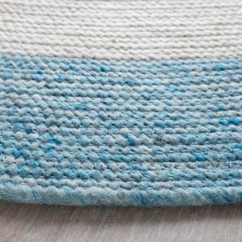 Tapis ivoire en laine / coton tissé à la main Novello, Rond 4 pi