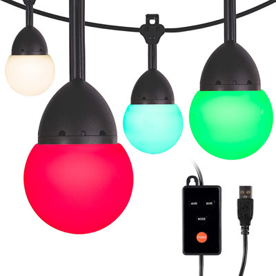 USB Outdoor 12 - Bulb 12'' Plug-in LED String Light