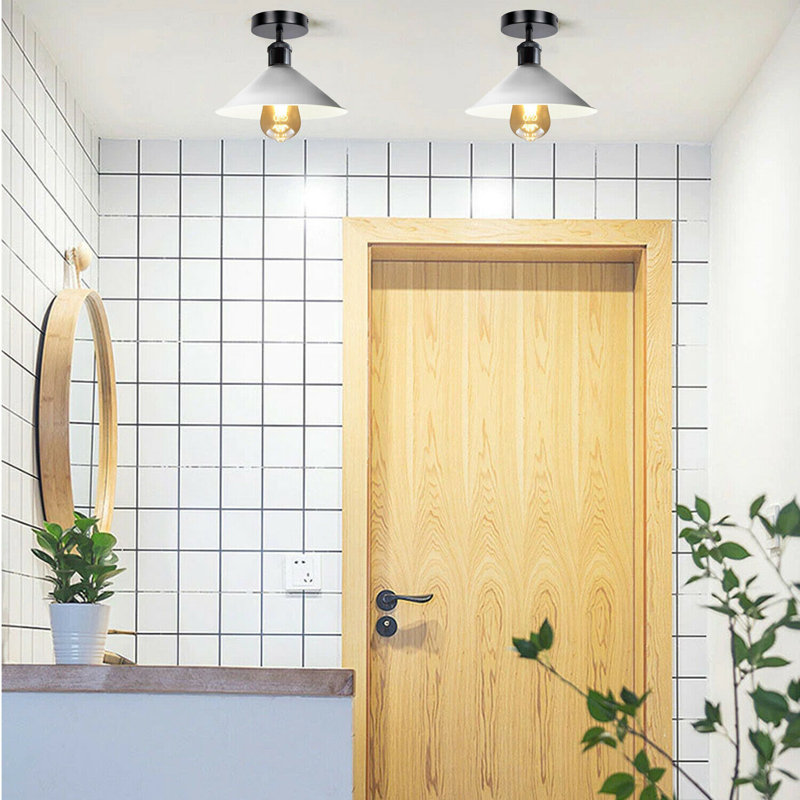 Bussey Semi Flush Mount, White