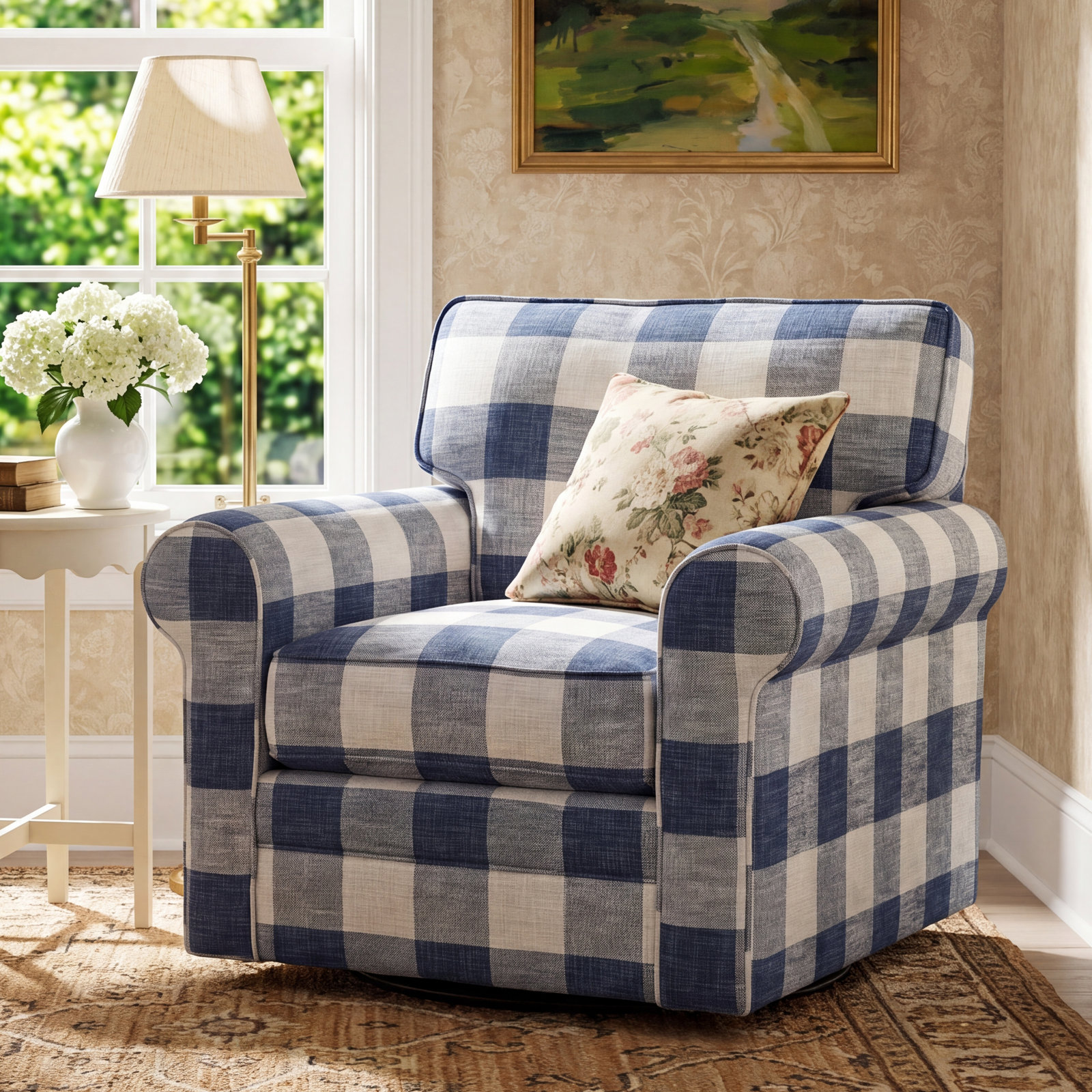 Bedford Upholstered Armchair, Eggshell Crypton Performance; 0884-93