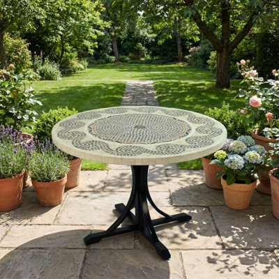 Avignon Garden Stone Mosaic Table