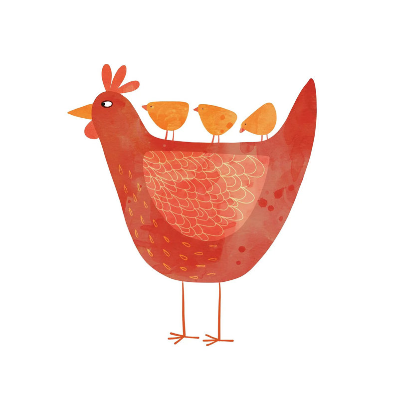 Hen And Chicks by Nic Squirrell - Wrapped Canvas Print, 30.48cm H x 30.48cm W x 1.91cm D