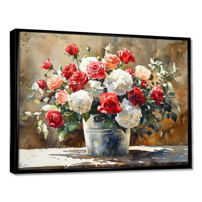 Art sur toile, "Barnyard Blossom Arrangement At The Barn I" - Bouquets assortis
