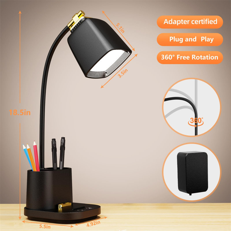 Asilee Desk Lamp, Black