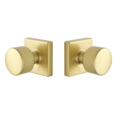 Expressions by Emtek Page Passage Knobset with Square Rosette, Satin Brass