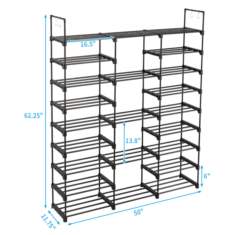46 Pair Stackable Shoe Rack