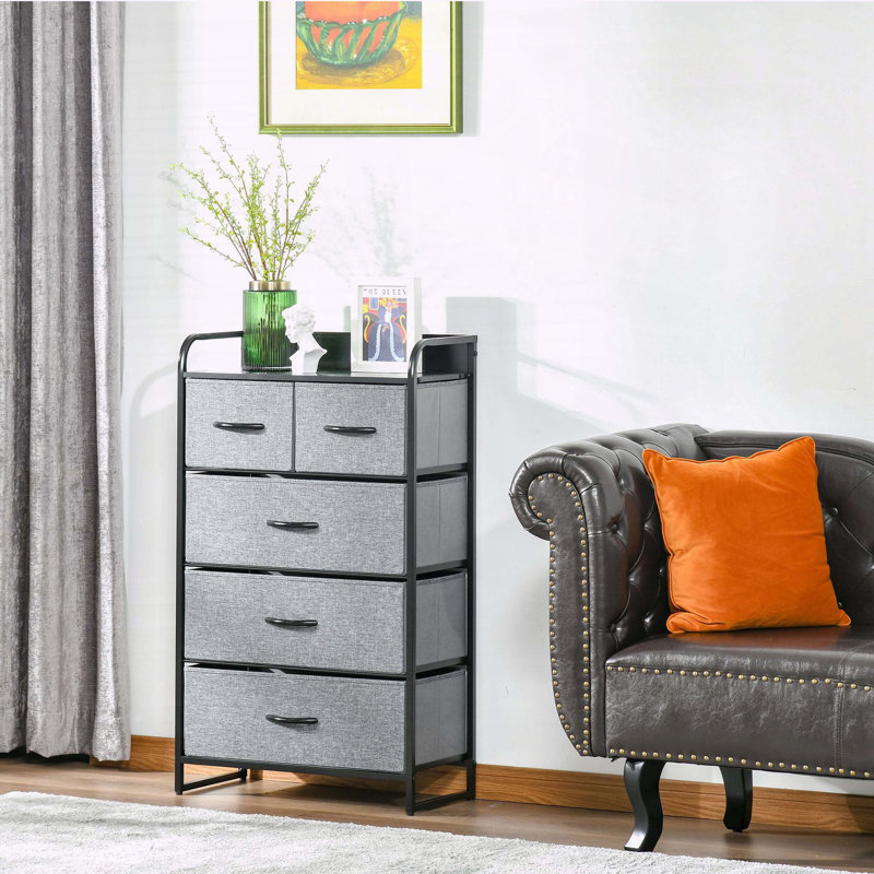 Commode 5 tiroirs en tissu