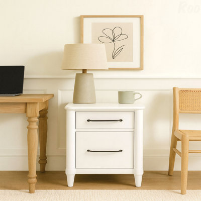 White 2-Drawer Filing Cabinet For Home Office Organization