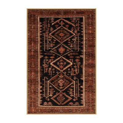 Machine Washable Turkish Brown Area Rug