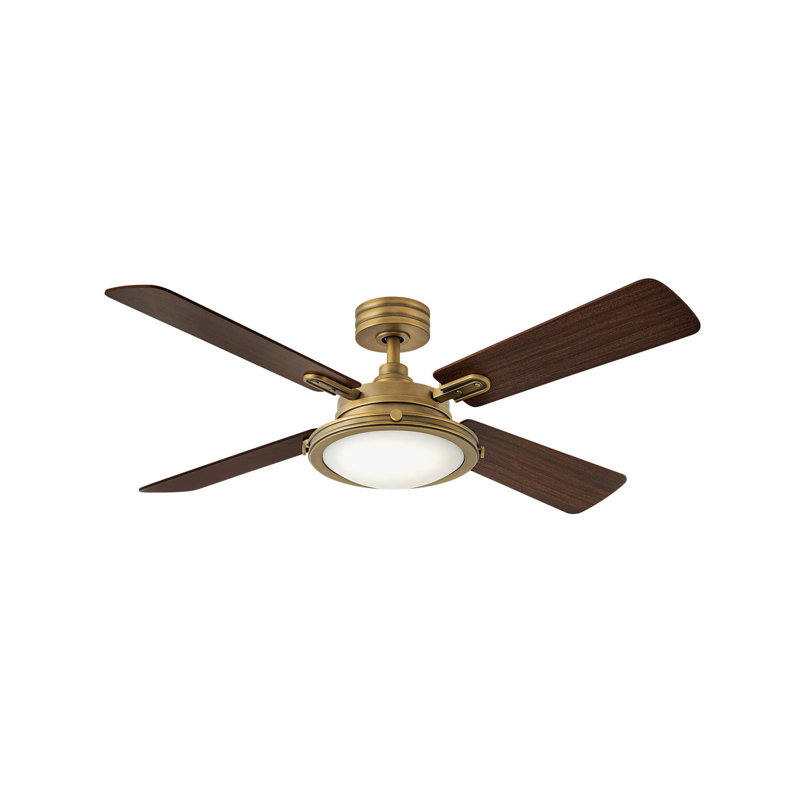 Collier 54" LED Smart Fan, Heritage Brass with Birch Blades