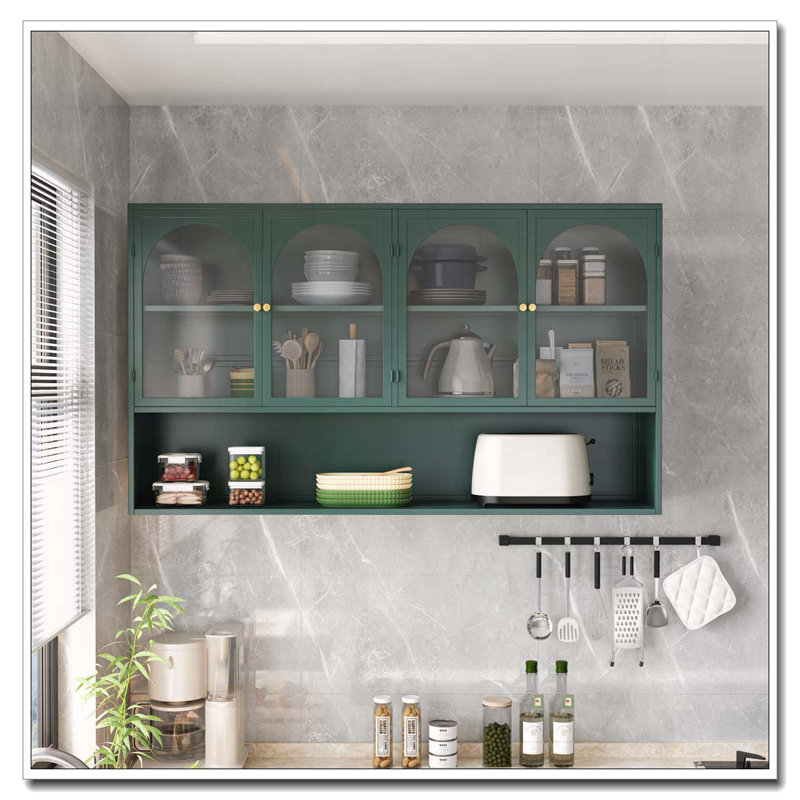 Armoire murale en verre à quatre portes