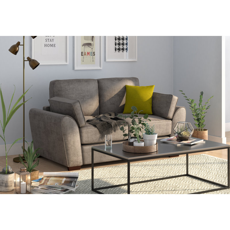 Bulma 2 Seater Sofa Bed, Pewter Polyester Blend