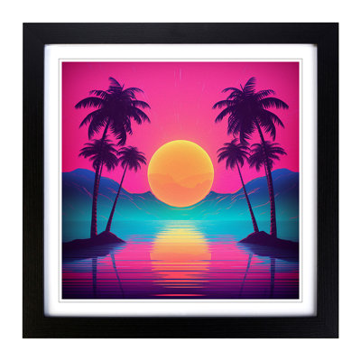 Sunset Vaporwave No.2 - Framed Print