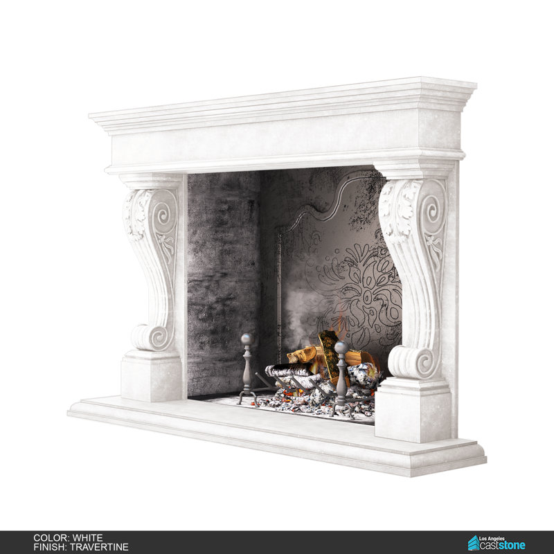 Venice Fireplace Surround, Travertine White