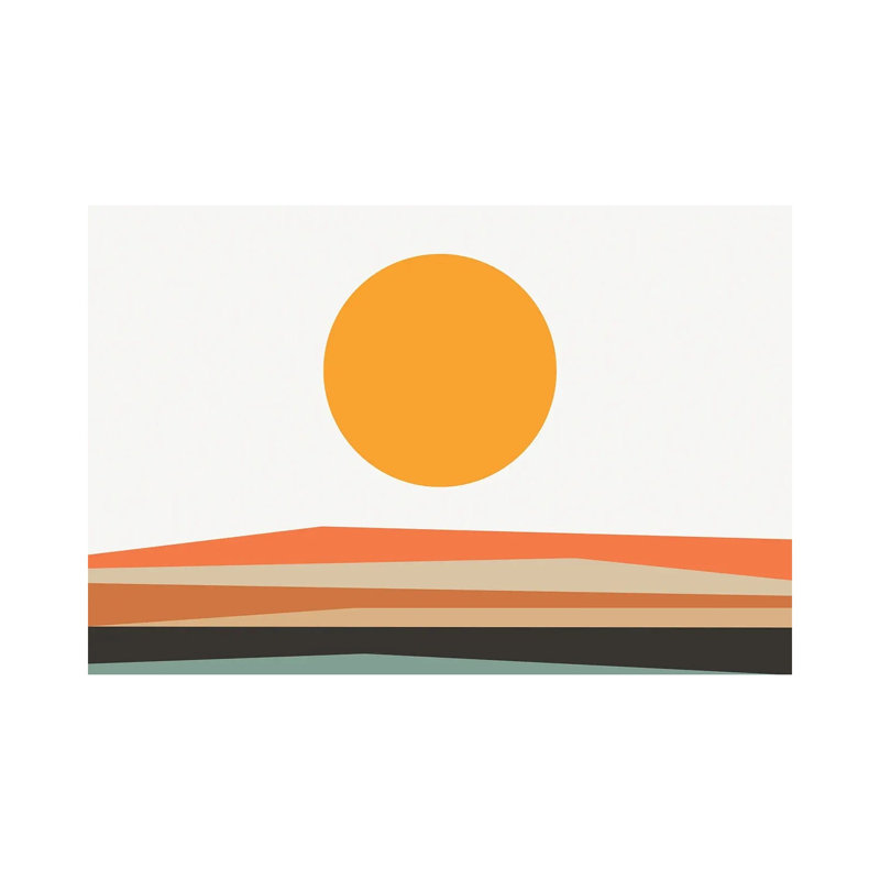 Print on Canvas, 30.48 cm H x 45.72 cm W, Silver/White/Orange, Wrapped Canvas