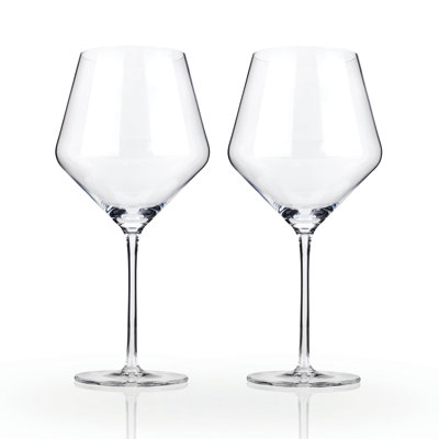 Raye Angled Crystal Burgundy Glasses