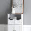 Armoire de rangement à double porte Farmhouse avec tablettes réglables pour le salon