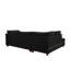 Canapé modulaire réversible en polyfibre noir avec 2 coussins décoratifs et 3 coussins décoratifs en forme de L, rembourrés de mousse haute rembourrée, livré avec une méridienne de 34 po x 75 po et 3 po, 3 coussins, format confortable 35 po, 24 po et 19 po