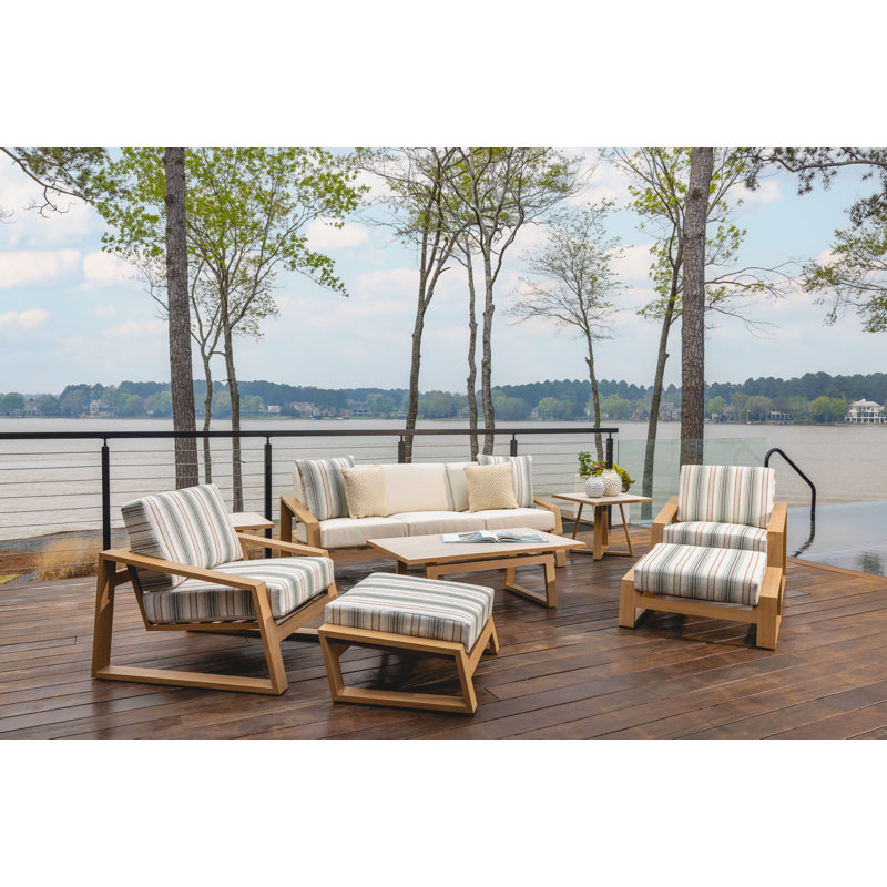 Pursuit Outdoor Ottoman, Canvas Natural