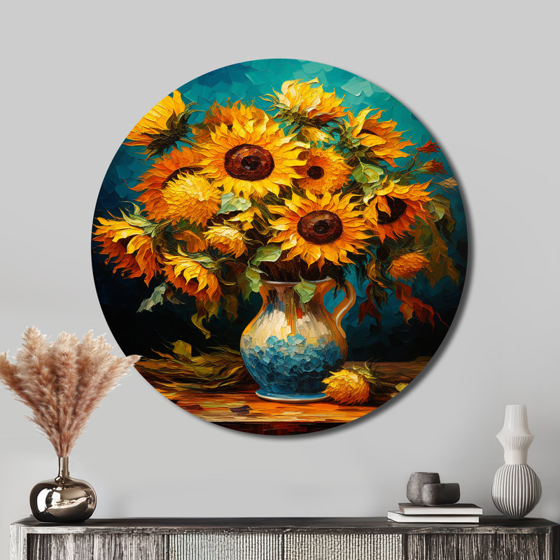 Giancarlo - Paysages, décor rond en métal, H 29 po x l 29 po