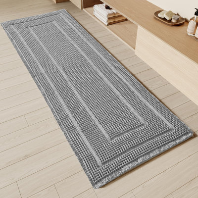 Machine Washable Non-Slip Bath Mat - Plush Waffle Texture For A Luxurious Bathroom