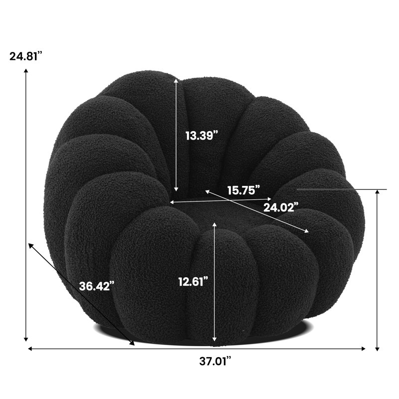 Chaise pivotante rembourrée Cheridyn (ensemble de 2), Noir, noir, noir, noir