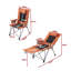 5-Position Adjustable Folding Camping Chair with Footrest - Orange Polyester