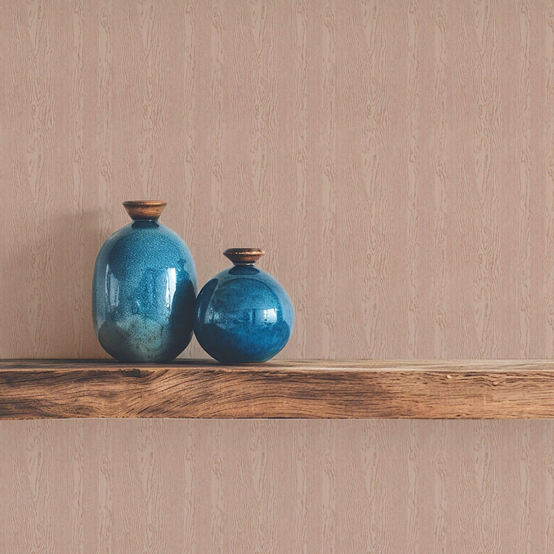Urban Timber - Wood Wallpaper, Clay, Faux Grasscloth