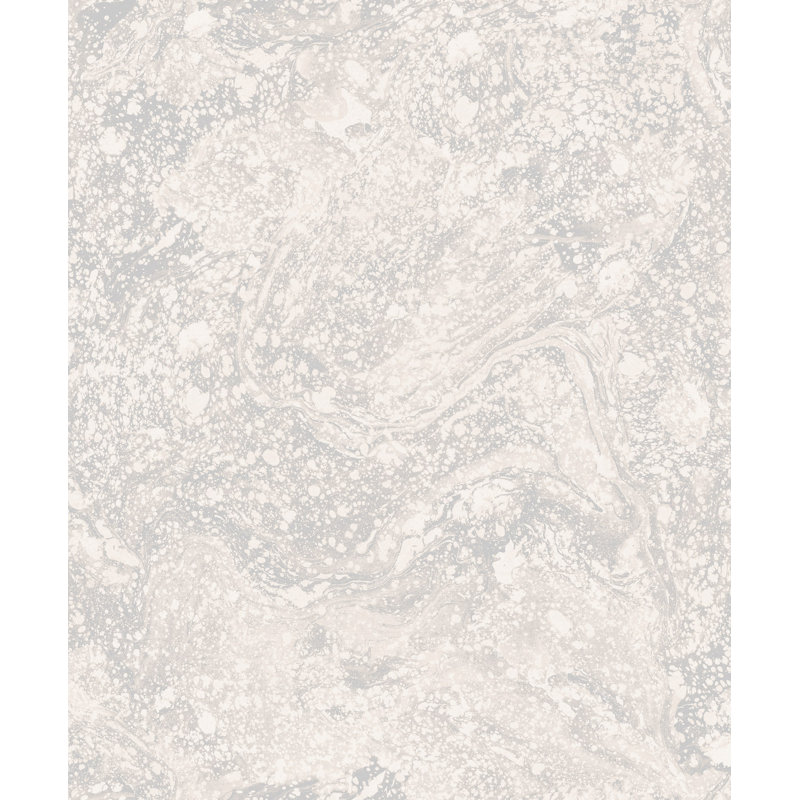 Marble 1m x 53cm Metallic Wallpaper Roll, Grey/Silver