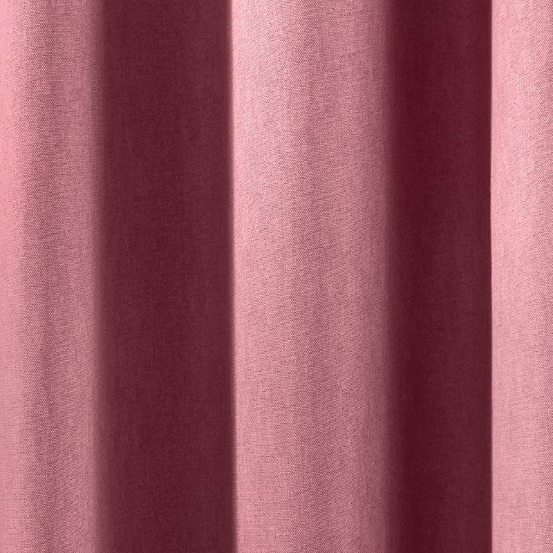 Cotton Blend Room Darkening Curtain Pair, Blush, Width 117 x Drop 137 cm