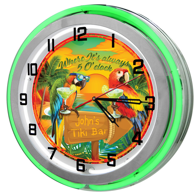 Horloge murale Tiki Bar, Vert