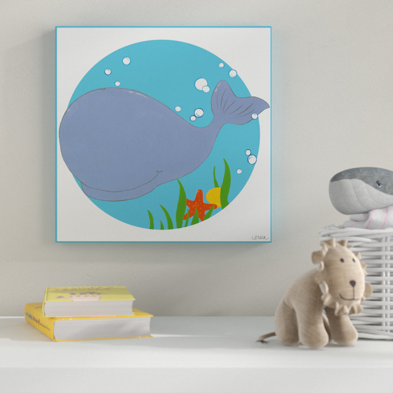 « wally the baleine », art sur toile, H 14 po x l 14 po x P 2 po