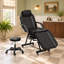 Ensemble de fauteuil inclinable réglable pour salon de tatouage, spa et soins du visage avec 2 plateaux - Noir-1425270869-1529925100