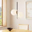 Drake 2 Light Glass Steel Dimmable Pendant