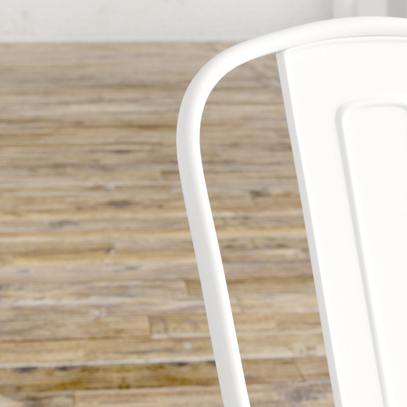 Tabouret de bar Iddings, Blanc lustré, 1, Tabouret de comptoir (siège d'une hauteur de 24 p