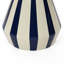 Table d'appoint rayée bleu marine et crème en oxyde de magnésium, table décorative pour l'intérieur et l'extérieur