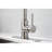 Brushed Nickel Kitchen Faucet With Pullout - Stainless Steel, 360 Swivel Nozzle For Convenient Water Reach, Single Handle Temperature And Flow Adjustment, Corrosion Surface Pull Down Nickel, Steel-699946875