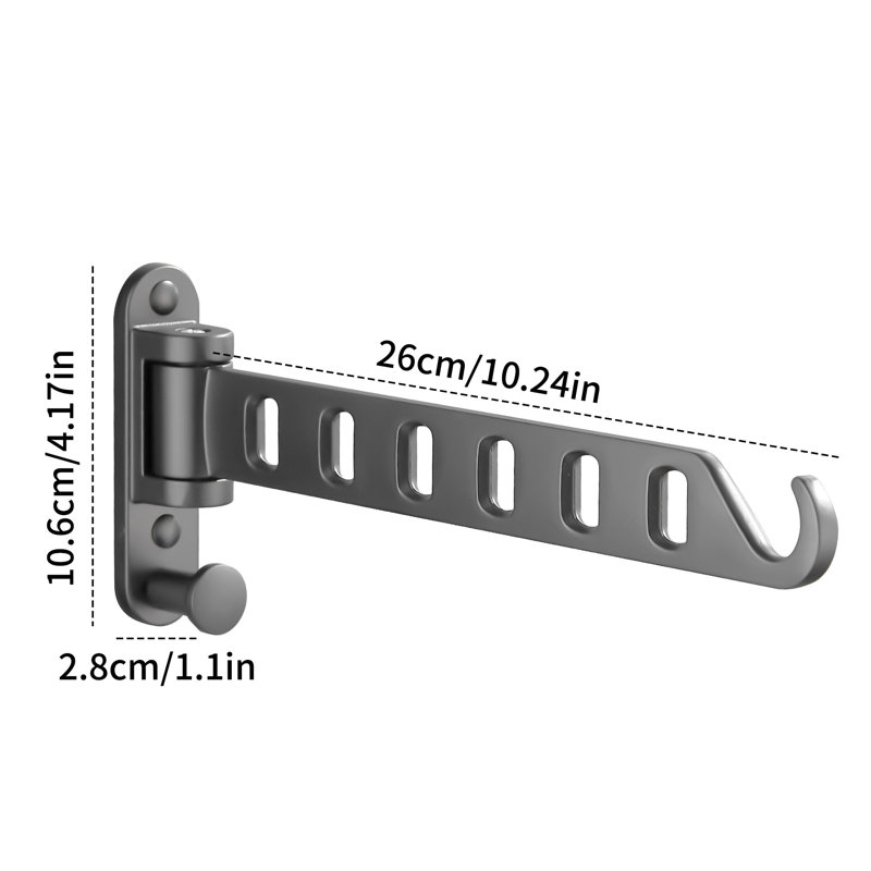 Laundry Drying Rack Wall Mounted Clothes Drying Rack Clothes Hanger, Gray