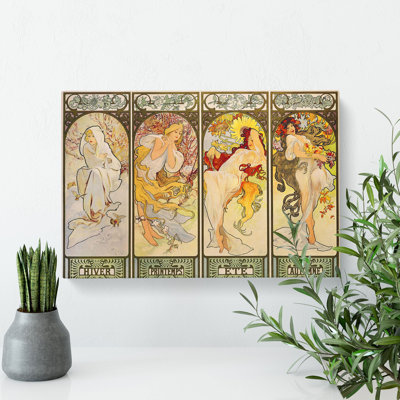 CAN2045CAN The Four Seasons by Alphonse Mucha - Wrapped Canvas Painting