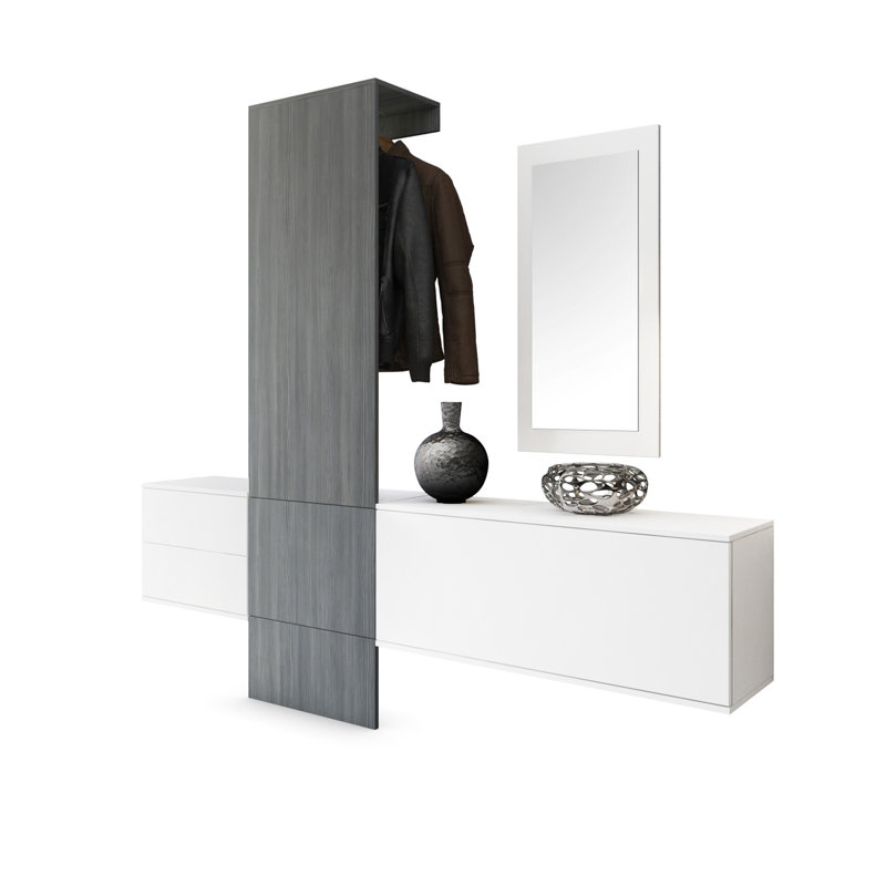 Mccurdy Hall Tree 209cm Wide with Shoe Storage, Avola anthracite