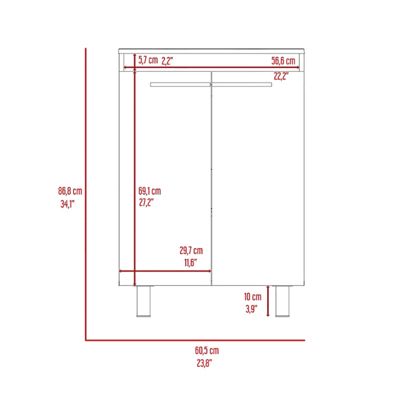 Meuble-lavabo de salle de bain 2 pièces blanc - amplement d'espace pour les articles essentiels, la construction, les meubles élégants, 2 rangements spacieux, des poignées de qualité et un look rehaussé