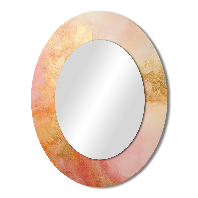Miroir mural doré sur fond blanc, 43 po x 33 po