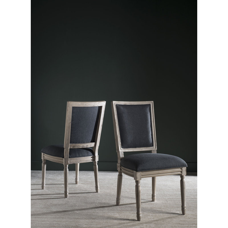 Moneta 19.5'' H Upholstered Side Chair, Charcoal/Rustic Gray