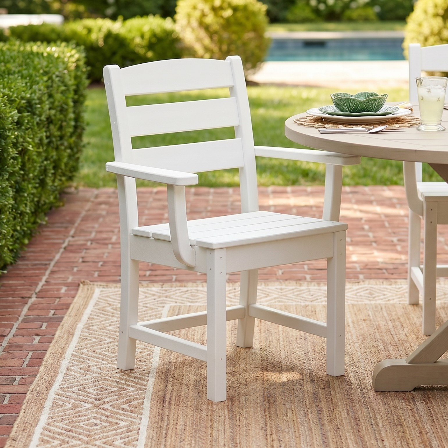 Lakeside Dining Arm Chair, White