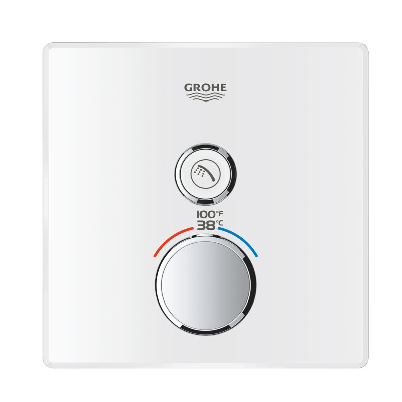 Garniture thermostatique Grohtherm® SmartControl à fonction unique avec module de commande, Blanc lune