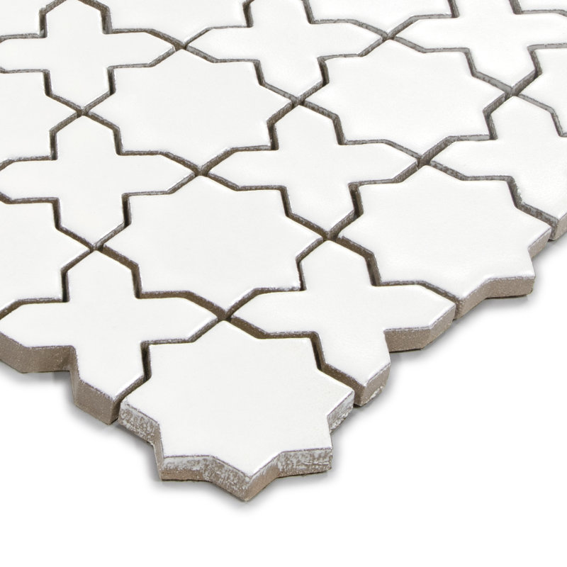 Carrelage mosaïque en terre cuite 12 po x 12,2 po, Blanc